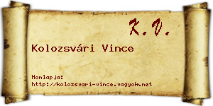 Kolozsvári Vince névjegykártya